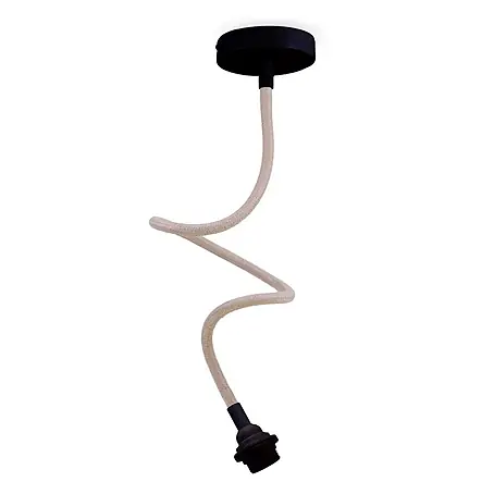 Hoopzi Pendelleuchte Twist 1 Flammig Beige mit schwarzer Fassung