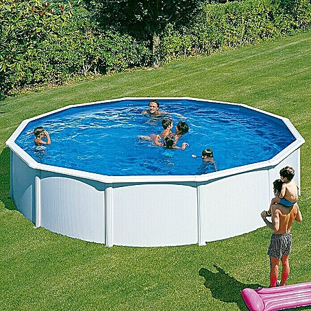 myPool Feeling Stahlwand-Pool (Ø x H: 350 x 120 cm, 11.000 l, Weiß)