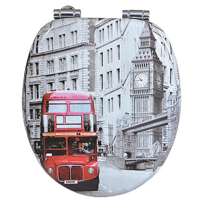 Poseidon Toiletzitting London Bus (Softclose, MDF, Grijs/Rood)