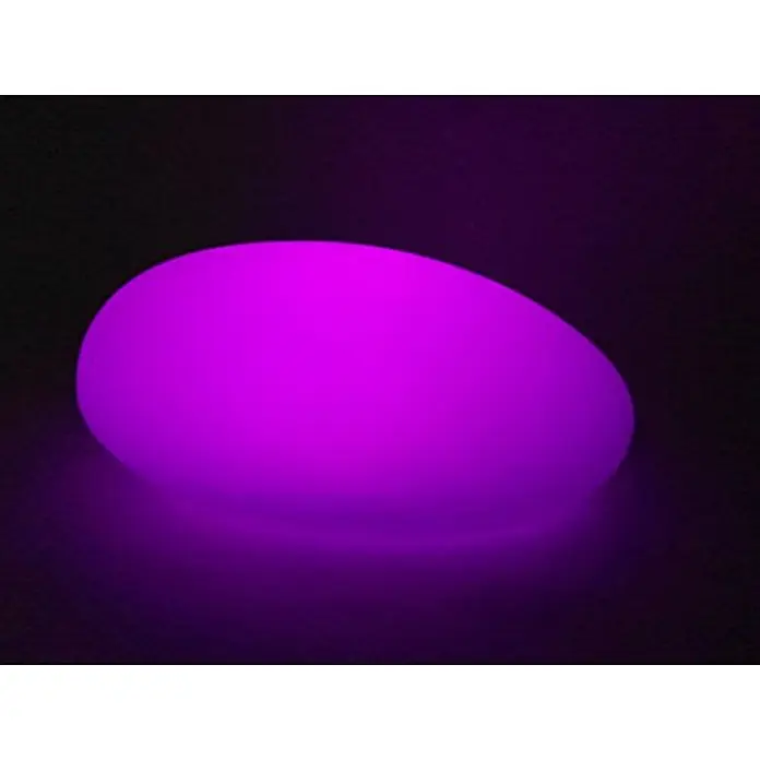 Dekorative Solarleuchte Maki  Steinform -  - Ovales, leuchtendes magentafarbenes LED-Dekolicht.