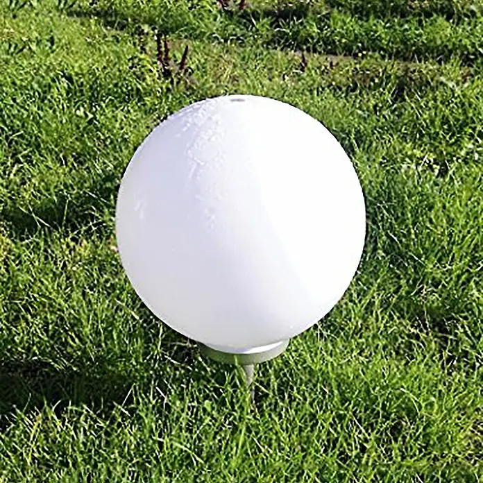 Solar Kugelleuchte Ola 25cm mit Erdspieß -  - Weiße kugelförmige Außenleuchte.