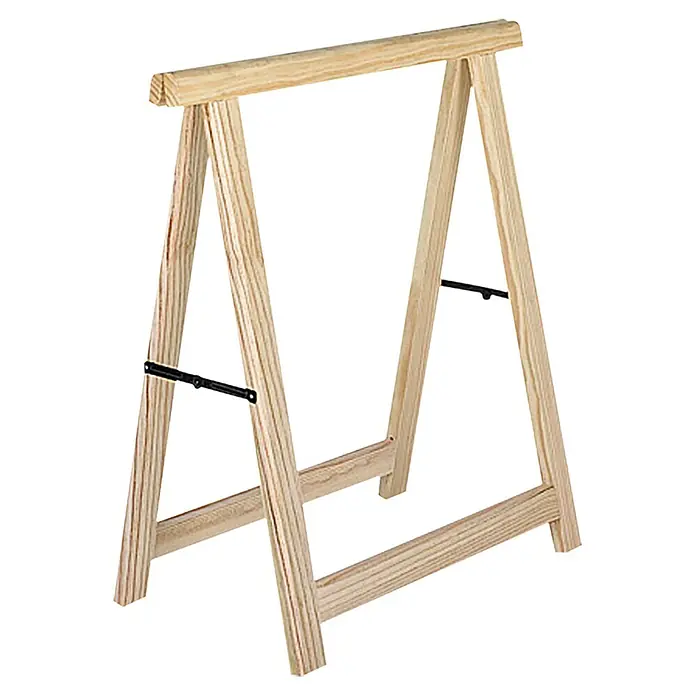Astigarraga Caballete plegable de madera profesional - Peso máximo admitido: 600 kg, Altura: 75,5 cm, Pino - Marco de caballete de madera ideal para pintar y exhibir obras de arte, con patas robustas y una construcción estable.