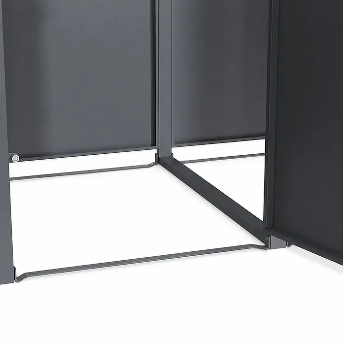 Norlinio Mülltonnenbox Vario, Anthrazit, für 2 Tonnen -  - Dunkelgraue modulare Trennwandsystembasis mit Metallrahmen und Verbindungselementen.