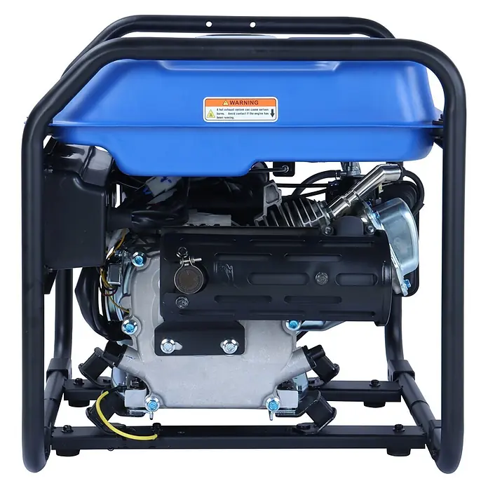 Ultimatron ULT-3200i, 3,2 kW Benzin Stromerzeuger -  - Blauer und schwarzer tragbarer Generator mit stabilem schwarzem Rahmen und blauem Kraftstofftank.