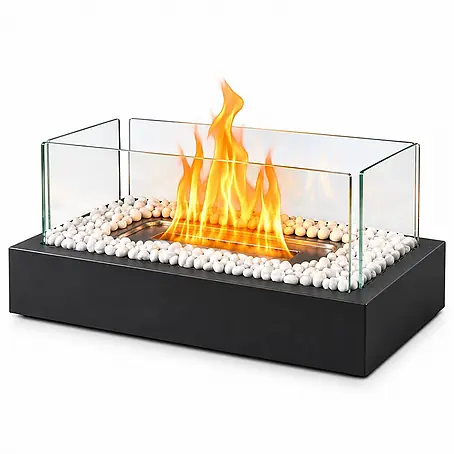 Nettlife Bioethanol-Tischkamin W-Serie, Borosilikatglas, 35 x 18 x 15 cm