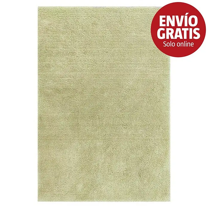 Alfombra de pelo corto Hong Kong - Aceite, 115 x 60 cm, Poliéster - Alfombra verde claro suave de pelo largo.