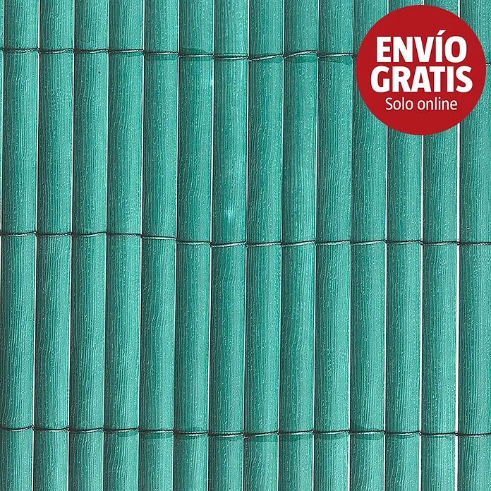 Nortene Ocultación Cañizo Plasticane Semi-oval - Verde, L x Al: 3 x 1 m - Pantalla de privacidad de lamas verdes para vallas o balcones.