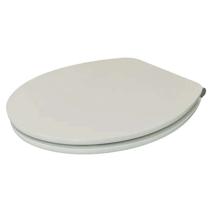 Poseidon WC-Sitz - MDF, Pure Grey, Mit Absenkautomatik - Geschlossener hellgrauer Toilettensitz mit elegantem Design.
