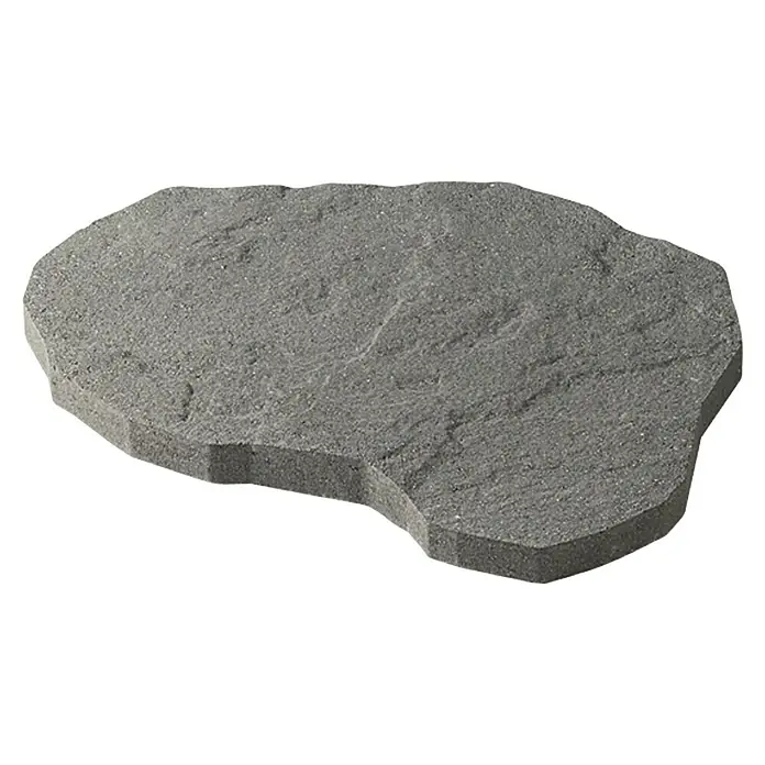 Trittstein Send - 36 x 48 x 3,5 cm, Grau, Beton - Grauer Trittstein in unregelmäßiger Form, ideal für Gartenwege und zur dekorativen Gestaltung von Außenbereichen.