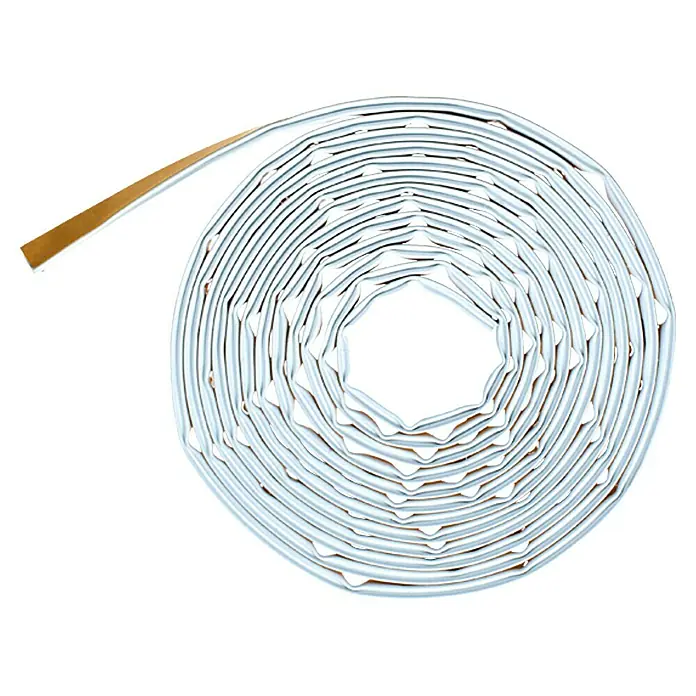 Solid Elements Selbstklebedichtung - Weiß, 5 m x 12 mm x 6 mm, Geeignet für: Fenster - Eine Rolle selbstklebendes Dichtungsband, das sich spiralförmig aufrollt und zur Abdichtung von Fenstern und Türen dient.