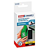 Tesa ON & OFF Klettband (Schwarz, 1 m x 20 mm, Selbstklebend)