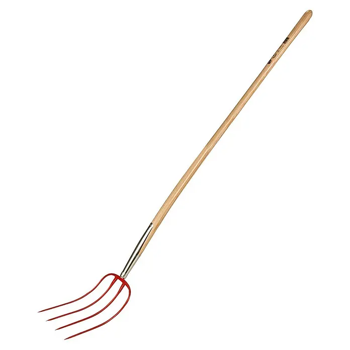 Gardol Dunggabel - Arbeitsbreite: 23 cm, Anzahl Zinken: 4, Langstiel - Gartengabel mit vier Zinken und langem Holzstiel für die Gartenarbeit, robust und zuverlässig für vielfältige Aufgaben im Garten.