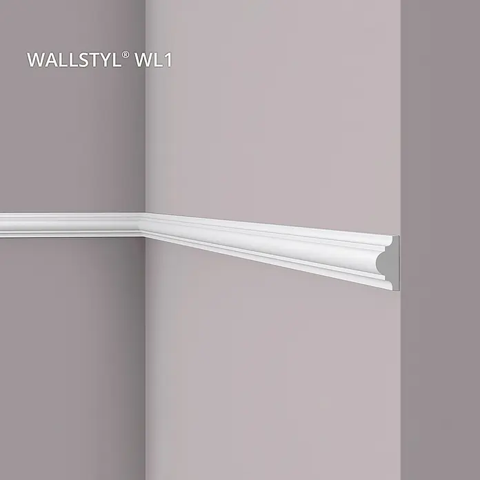 NOEL & MARQUET Wandleiste WL1 LxBxH: 200 x 1.8 x 3.8 cm 1 Stk. weiß - 