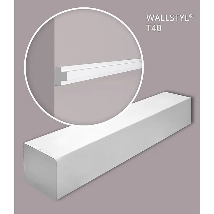 NOEL & MARQUET Wandleiste T40-box LxBxH: 200 x 2 x 3 cm 50 Stk. weiß - 