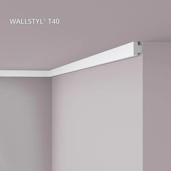 NOEL & MARQUET Wandleiste T40-box LxBxH: 200 x 2 x 3 cm 50 Stk. weiß - 