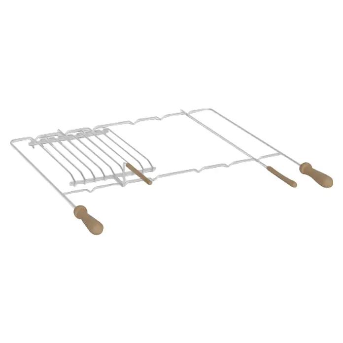 Sotnas Barbacoa de obra Ibiza - Gris/Ladrillo, An x Pr x Al: 168 x 60 x 219 cm, Superficie parrilla: 60 x 38 cm, Con fregadero - Cesta de parrilla de alambre blanco con mangos de madera.