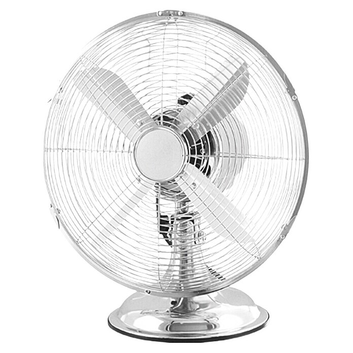 PR Klima Ventilador de sobremesa retro (Plateado, Diámetro: 30 cm, 35 W, 2.500 m³/h)