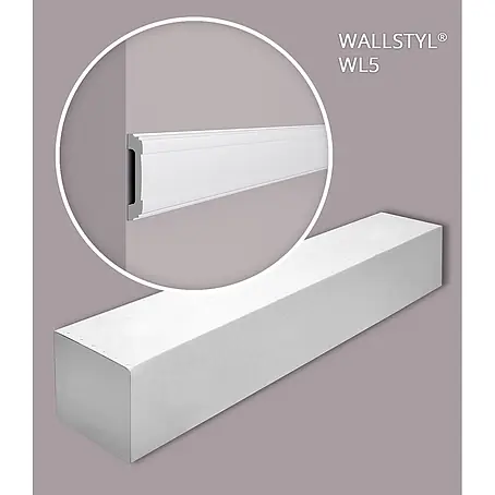 NOEL & MARQUET Wandleiste WL5-box LxBxH: 200 x 1.6 x 8.5 cm 19 Stk. weiß