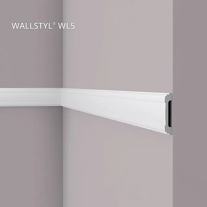 NOEL & MARQUET Wandleiste WL5-box LxBxH: 200 x 1.6 x 8.5 cm 19 Stk. weiß - 