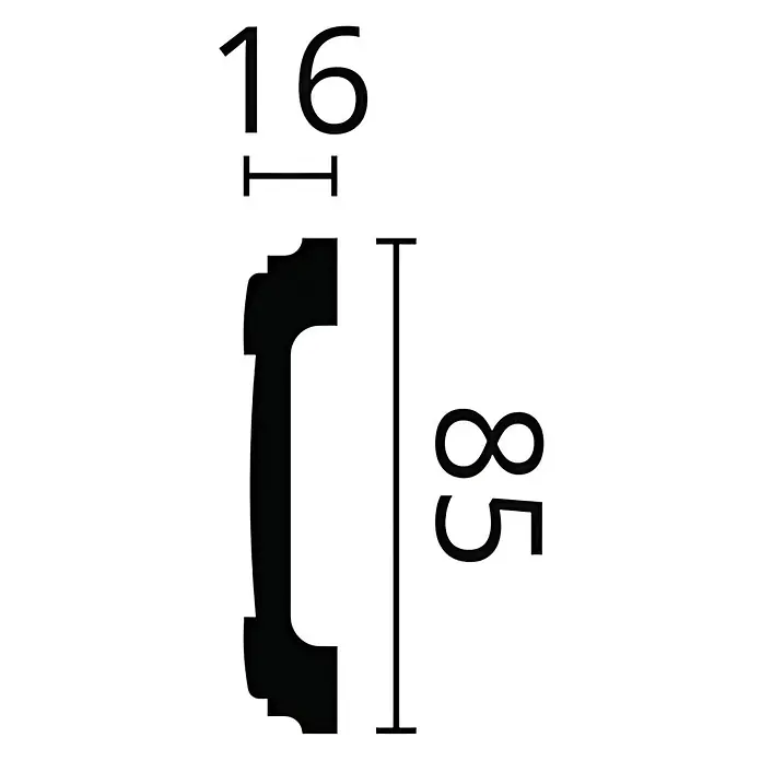 NOEL & MARQUET Wandleiste WL5-box LxBxH: 200 x 1.6 x 8.5 cm 19 Stk. weiß - 