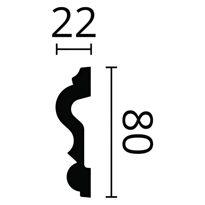NOEL & MARQUET Wandleiste Z13 LxBxH: 200 x 2.2 x 8 cm 1 Stk. weiß - 
