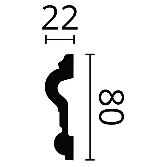 NOEL & MARQUET Wandleiste Z32 LxBxH: 200 x 2.2 x 8 cm 1 Stk. weiß - 