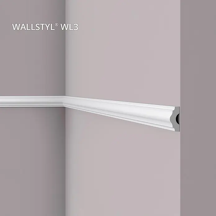 NOEL & MARQUET Wandleiste WL3-box LxBxH: 200 x 1.6 x 3.8 cm 48 Stk. weiß - 