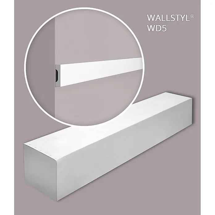 NOEL & MARQUET Wandleiste WD5-box LxBxH: 200 x 1 x 3.8 cm 36 Stk. weiß - 
