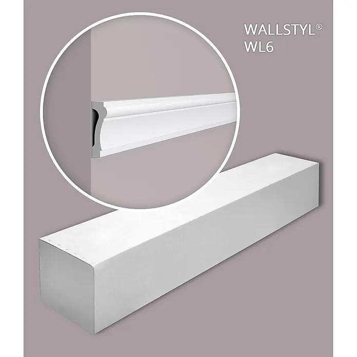 NOEL & MARQUET Wandleiste WL6-box LxBxH: 200 x 2.2 x 7.5 cm 20 Stk. weiß - 