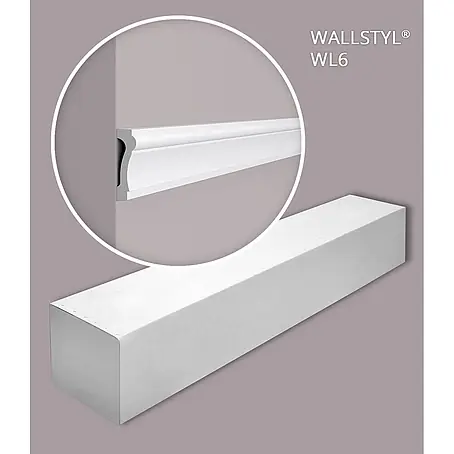 NOEL & MARQUET Wandleiste WL6-box LxBxH: 200 x 2.2 x 7.5 cm 20 Stk. weiß