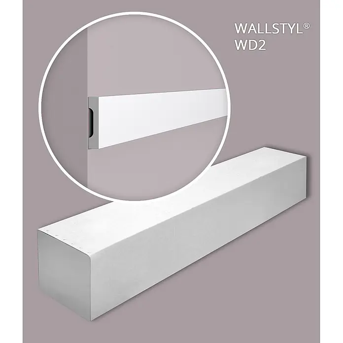NOEL & MARQUET Wandleiste WD2-box LxBxH: 200 x 1.5 x 7 cm 21 Stk. weiß - 