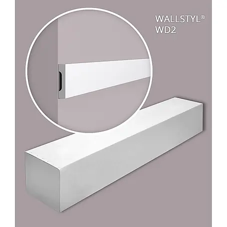 NOEL & MARQUET Wandleiste WD2-box LxBxH: 200 x 1.5 x 7 cm 21 Stk. weiß