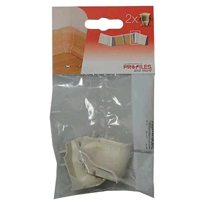 Profiles and more Innenecke SU18/FU18 - Weiß, 2 Stk. - Ein Paket mit zwei Eckprofilen für Fußleisten, perfekt für saubere Übergänge.