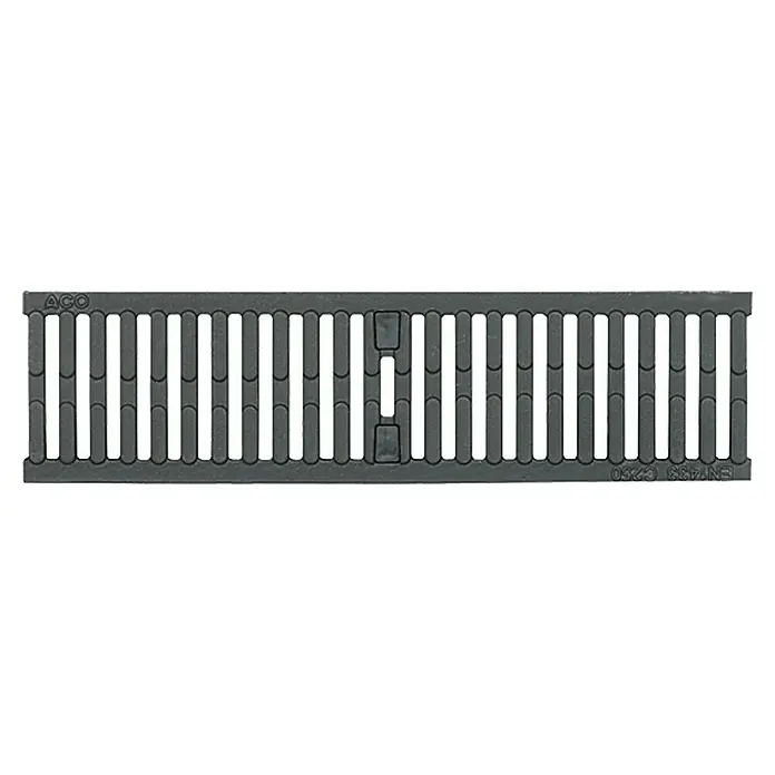 ACO Galaline Gussrost - 50 x 13,1 x 2,2 cm, Schlitzbreite: 8 mm, Gusseisen - Graue ACO-Gussrost-Abdeckung mit schmalen Schlitzen zur Wasserableitung. Robuste und langlebige Lösung für Entwässerungssysteme.