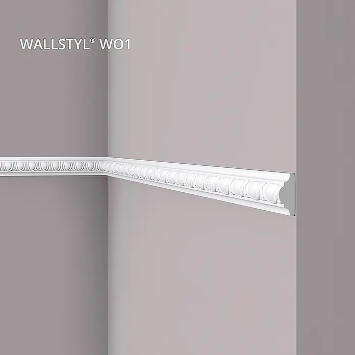 NOEL & MARQUET Wandleiste WO1-box LxBxH: 200 x 1.8 x 3.8 cm 49 Stk. weiß - 
