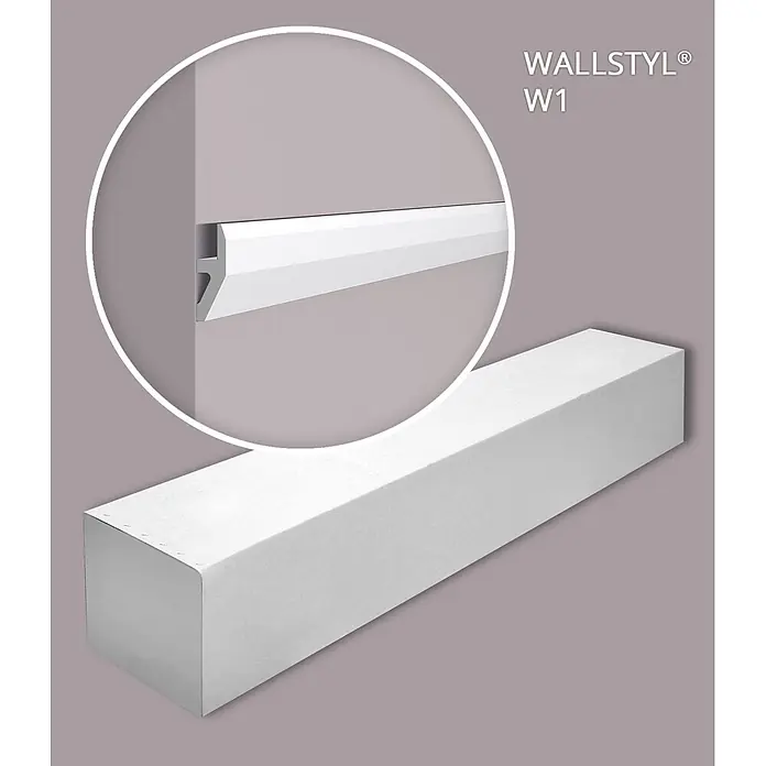 NOEL & MARQUET Wandleiste W1-box LxBxH: 200 x 1.8 x 5.5 cm 30 Stk. weiß - 