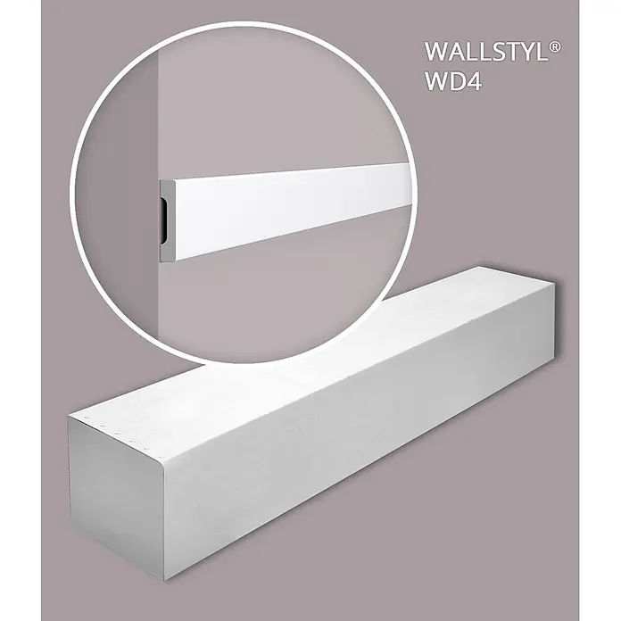 NOEL & MARQUET Wandleiste WD4-box LxBxH: 200 x 1.2 x 5.8 cm 32 Stk. weiß - 
