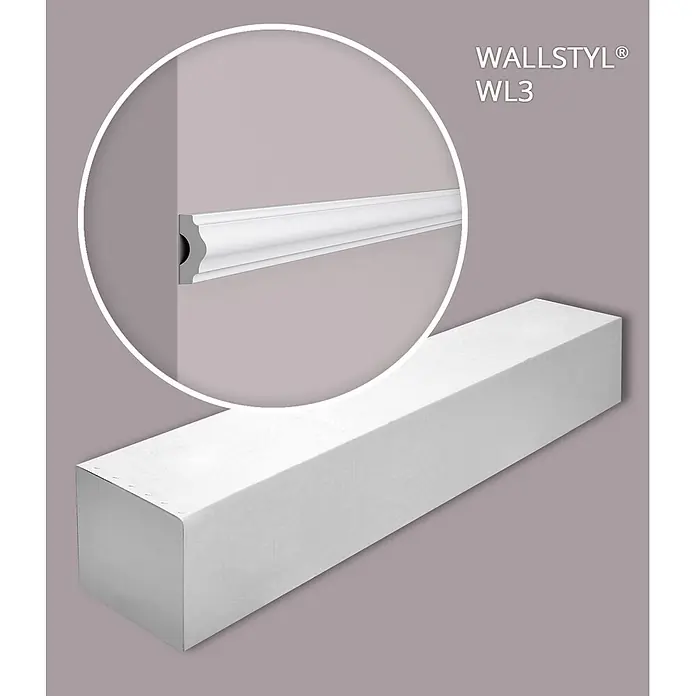 NOEL & MARQUET Wandleiste WL3-box LxBxH: 200 x 1.6 x 3.8 cm 48 Stk. weiß - 