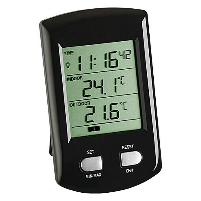 Kabelloses Innen-Außen-Thermometer ohne digitale Temperaturüberwachung bis  zu 100 m mit Zeitwecker-Hintergrundbeleuchtung