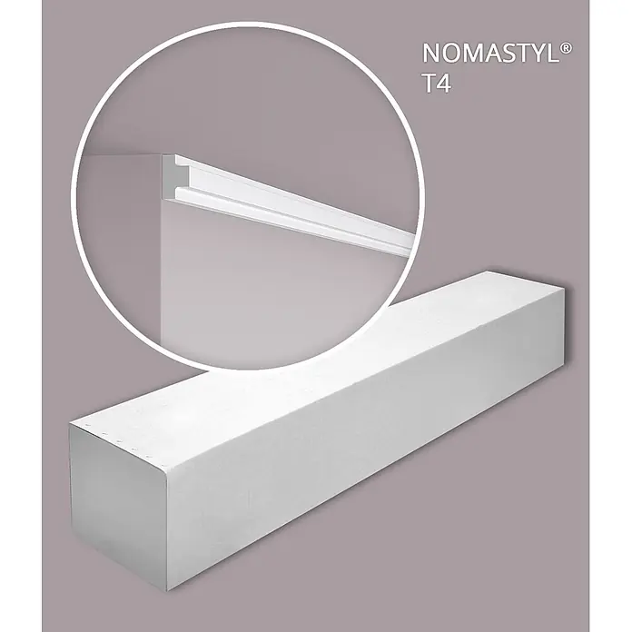 NOEL & MARQUET Wandleiste T4-box LxBxH: 200 x 2 x 3 cm 85 Stk. weiß - 