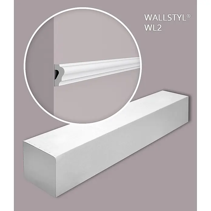 NOEL & MARQUET Wandleiste WL2-box LxBxH: 200 x 2 x 4 cm 36 Stk. weiß - 