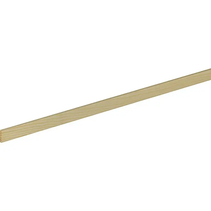 Profiles and more Rechteckleiste - 100 cm x 13 mm x 3 mm, Fichte/Kiefer - Nahaufnahme einer hellen, unbehandelten Holzleiste mit deutlicher Maserung, ideal für Bastelprojekte oder als Zierleiste.