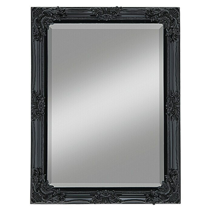 Kristall-Form Spiegel met lijst Mara (62 x 82 cm, Zwart)