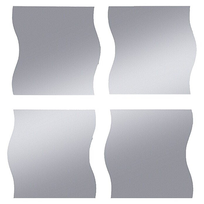 Riva Spiegelfliesen-Set Flag 4 (4 Stk., 30 x 30 cm, Wellenform)