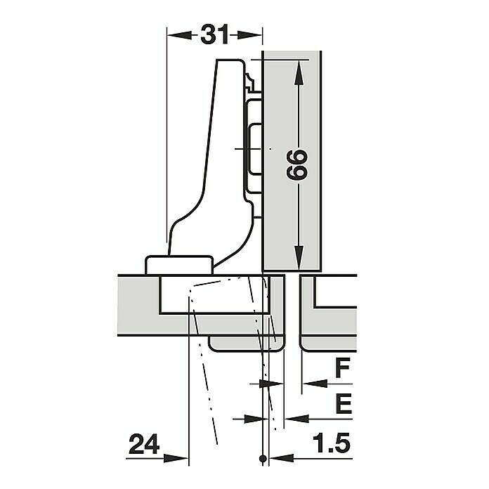 Stabilit Bisagra de cazoleta (Tope interior, Diámetro cazoleta: 35 mm, 95°)