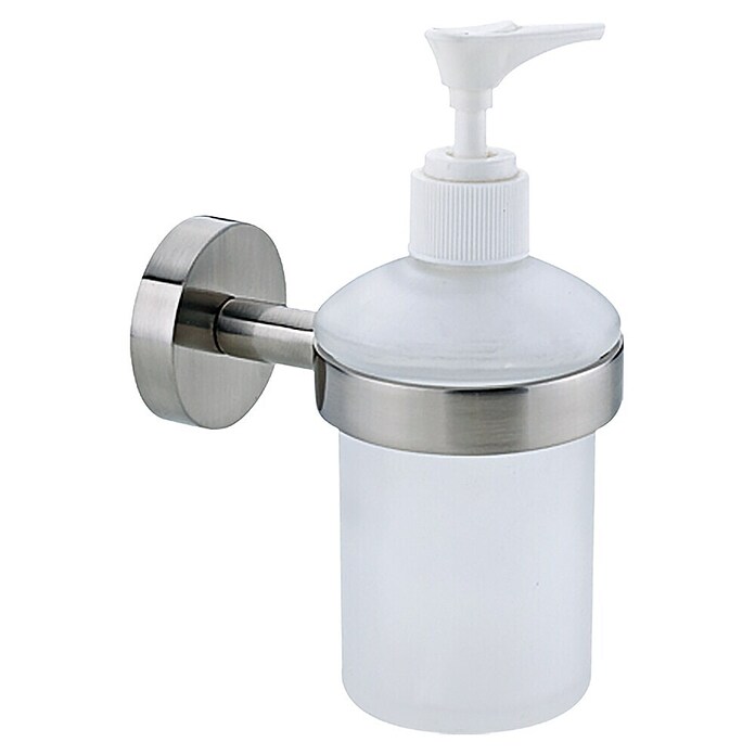 Nie wieder bohren Moon Dispensador de jabón MO412 (Plateado, Redondeada, Efecto de acero inoxidable, Satinado)