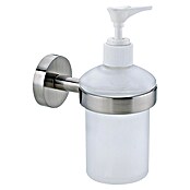 Nie wieder bohren Moon Dispensador de jabón MO412 (Plateado, Redondeada, Efecto de acero inoxidable, Satinado)