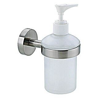 Tesa Dispensador de jabón MO412 (Plateado, Redonda, Efecto de acero inoxidable, Satinado)