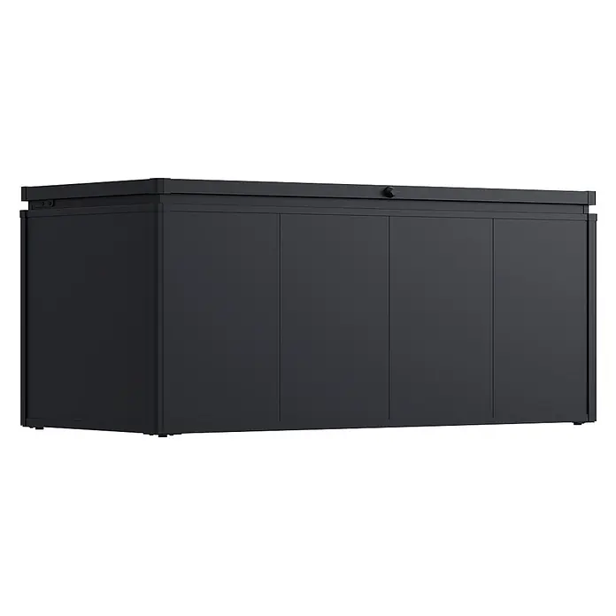 Weide Noble Gartenbox 830 L Stahl/Alu 1,6 m x 75 cm x H 70 cm Anthrazit -  - Dunkelgrauer, wetterfester Aufbewahrungsschrank mit mehrfach getäfelter Front und einem Sicherungsverschluss am Deckel.