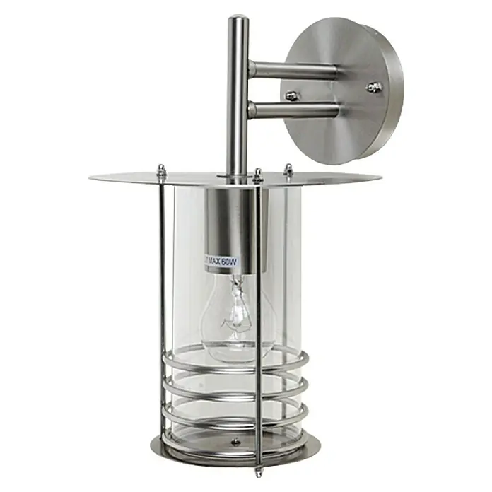 Starlux Silver Star II Außenwandleuchte - Hängend, IP44, 60 W, 24 x 22 x 35 cm, Silber - Eine stilvolle Wandleuchte mit einem zylindrischen Lampenschirm und einem modernen Design. Perfekt für den Außenbereich.